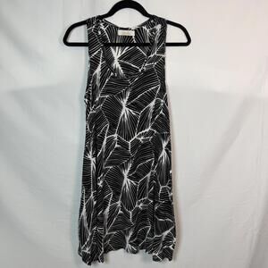Ava Sky Sleeveless Swing Dress  100% Viscose Black & White Size L